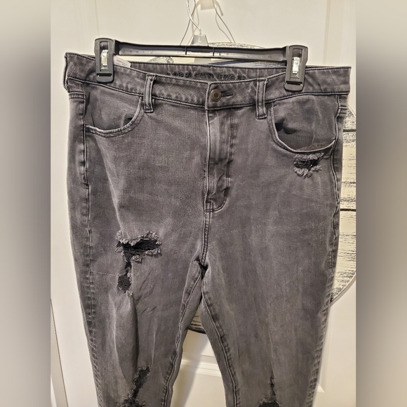 AE Super Stretch distressed Jeans black-Size 14 - Picture 7 of 11